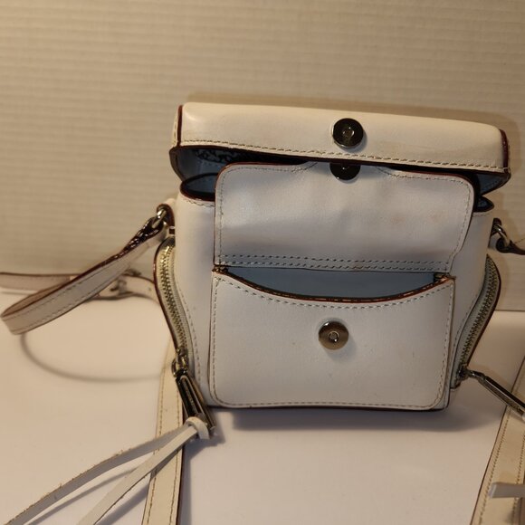 Ivory White Leather Rebecca Minkoff Crossbody Bag Great Style Retail Value $98 - Picture 15 of 16